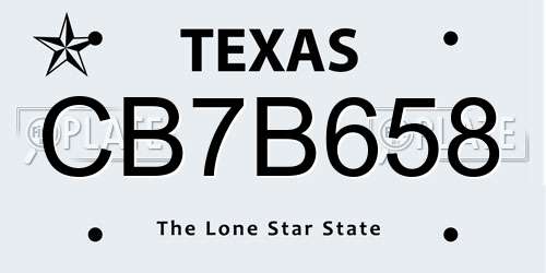 CB7B658 Texas License Plate