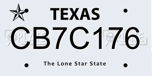 CB7C176 Texas License Plate