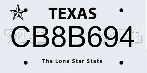 CB8B694 Texas License Plate