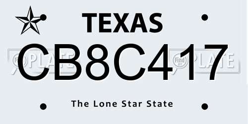 CB8C417 Texas License Plate