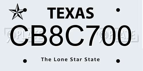 CB8C700 Texas License Plate