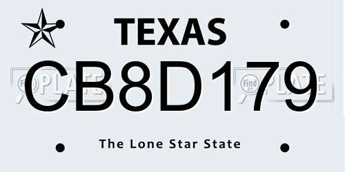 CB8D179 Texas License Plate