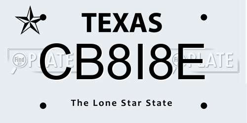 CB8I8E Texas License Plate