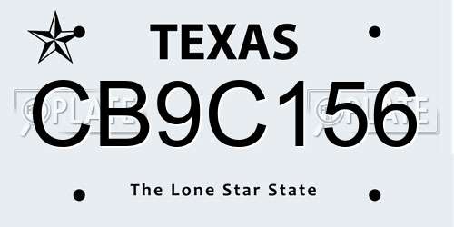 CB9C156 Texas License Plate