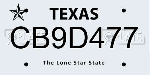 CB9D477 Texas License Plate