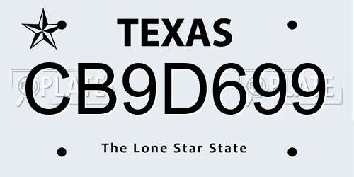 CB9D699 Texas License Plate