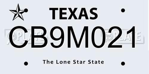 CB9M021 Texas License Plate