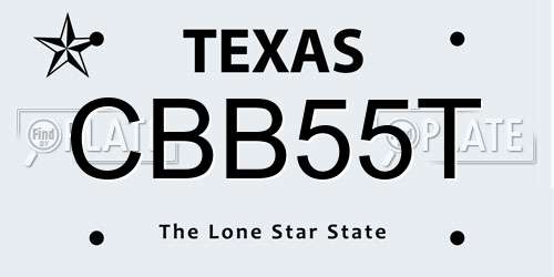 CBB55T Texas License Plate