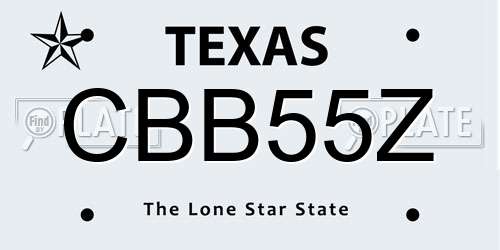 CBB55Z Texas License Plate