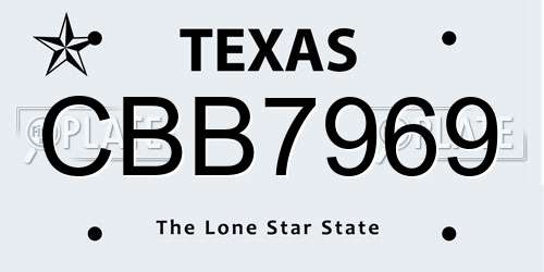 CBB7969 Texas License Plate