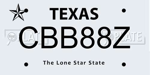 CBB88Z Texas License Plate