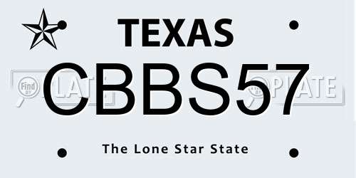 CBBS57 Texas License Plate
