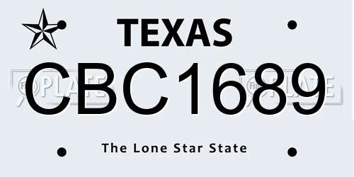 CBC1689 Texas License Plate