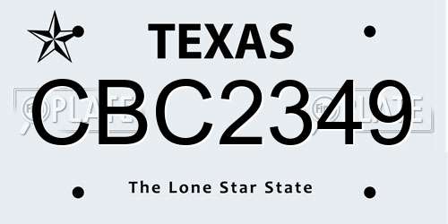 CBC2349 Texas License Plate