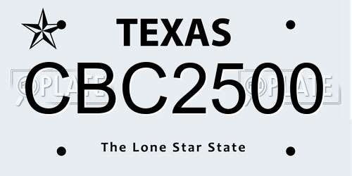 CBC2500 Texas License Plate