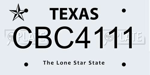 CBC4111 Texas License Plate