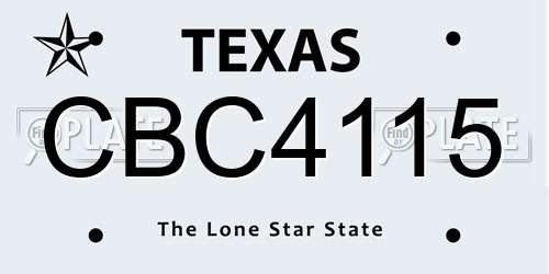 CBC4115 Texas License Plate
