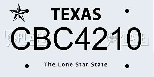 CBC4210 Texas License Plate
