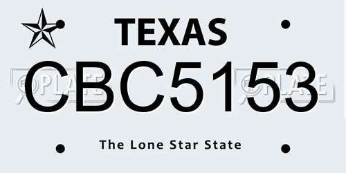 CBC5153 Texas License Plate