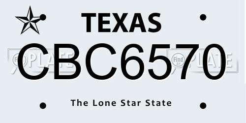 CBC6570 Texas License Plate