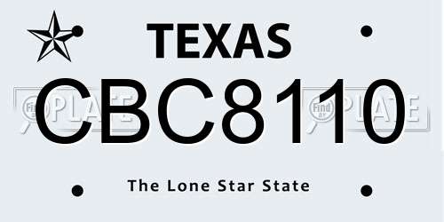 CBC8110 Texas License Plate