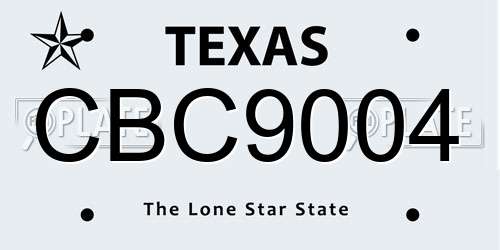CBC9004 Texas License Plate
