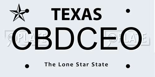 CBDCEO Texas License Plate
