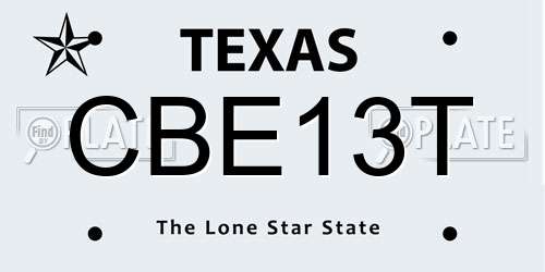CBE13T Texas License Plate