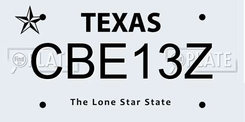 CBE13Z Texas License Plate