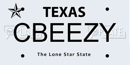 CBEEZY Texas License Plate