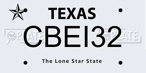 CBEI32 Texas License Plate