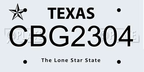 CBG2304 Texas License Plate