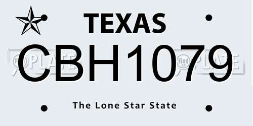 CBH1079 Texas License Plate