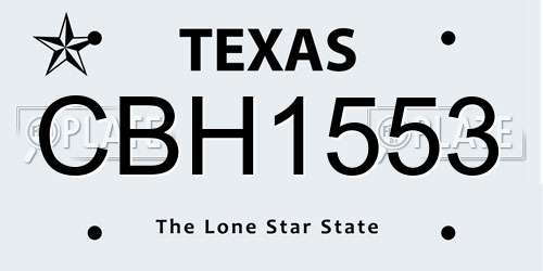 CBH1553 Texas License Plate
