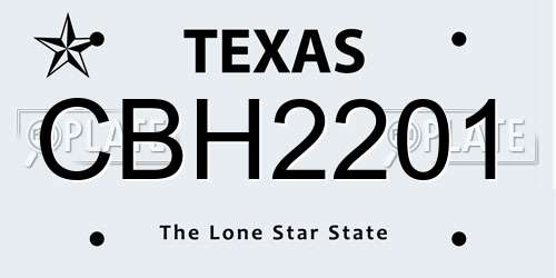 CBH2201 Texas License Plate