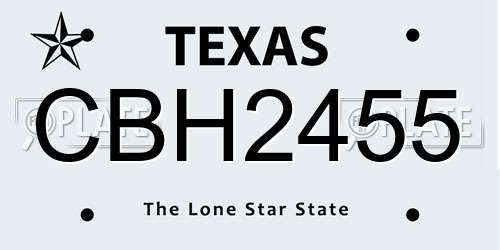 CBH2455 Texas License Plate