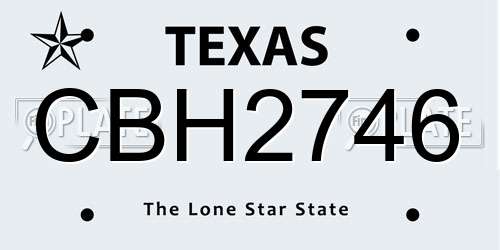 CBH2746 Texas License Plate