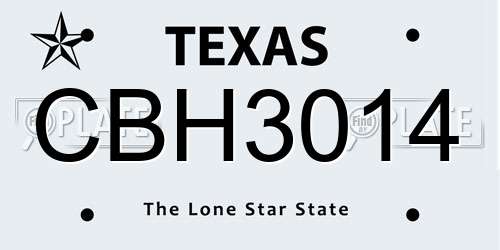 CBH3014 Texas License Plate