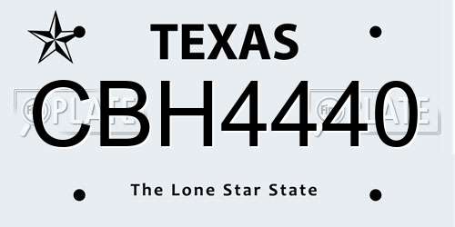 CBH4440 Texas License Plate