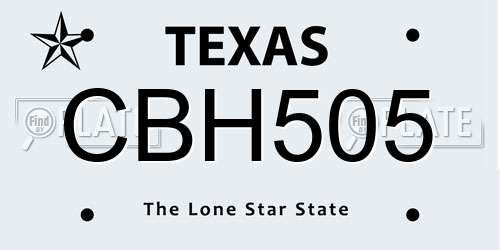 CBH505 Texas License Plate