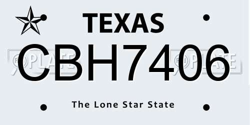 CBH7406 Texas License Plate