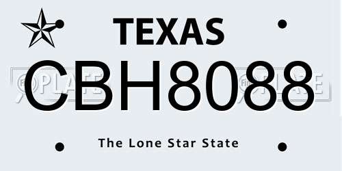 CBH8088 Texas License Plate
