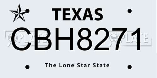 CBH8271 Texas License Plate