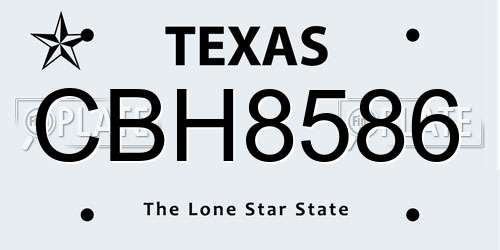 CBH8586 Texas License Plate