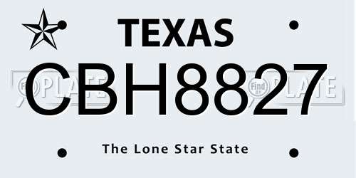 CBH8827 Texas License Plate
