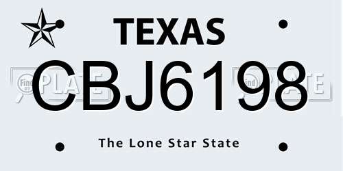 CBJ6198 Texas License Plate