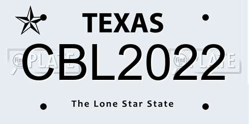 CBL2022 Texas License Plate