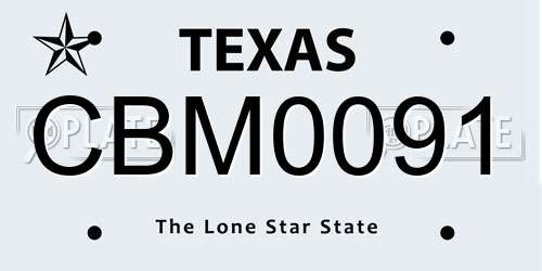CBM0091 Texas License Plate