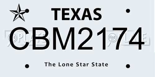CBM2174 Texas License Plate