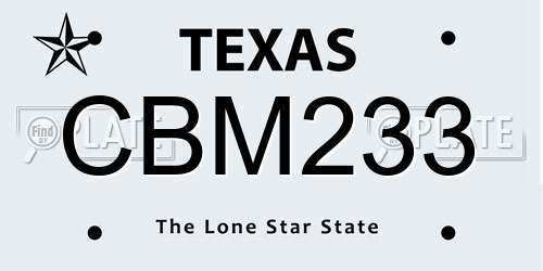 CBM233 Texas License Plate